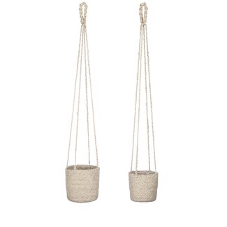 Mica Decorations Plantenmand set Crème 2Jute