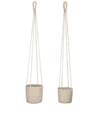 Mica Decorations Plantenmand set Crème 2Jute