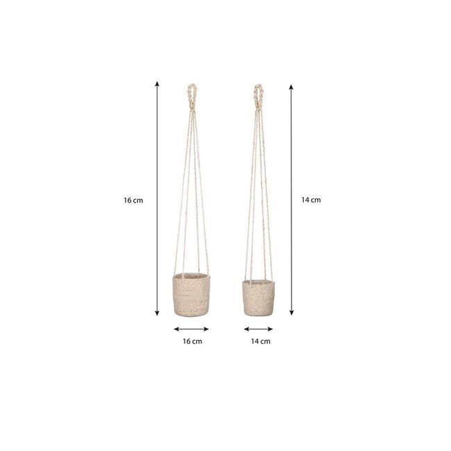 Plantenmand set Crème 2Jute