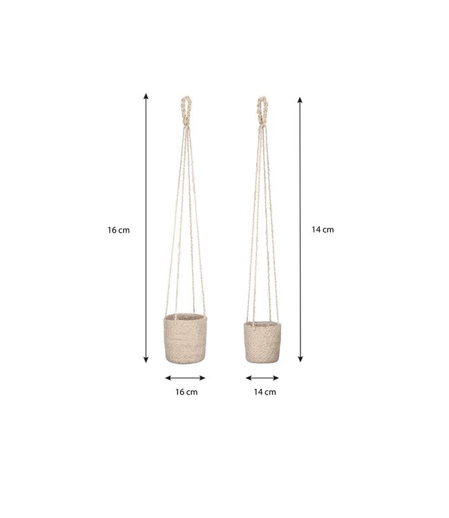 Plantenmand set Crème 2Jute