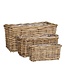 Mica Decorations Plantenmand set buiten Grijs 3Rotan hout