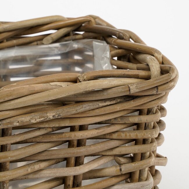 Mica Decorations Marcia Rattan Outdoor Plant Baskets - Grey - Set of 3