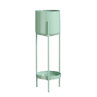 Mica Decorations Colyn Iron Plant Pot on Stand - Green - H60 cm