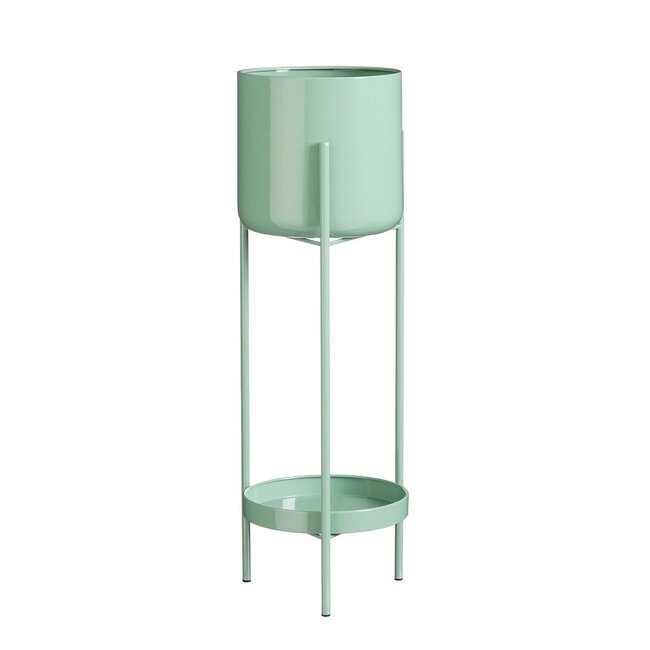 Mica Decorations Colyn Iron Plant Pot on Stand - Green - H60 cm