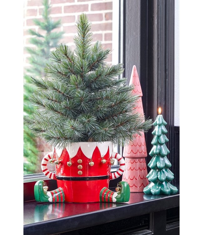 Kerst bloempot binnen Rood 1Steen