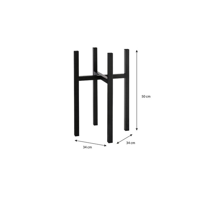 Mica Decorations Ascot Iron Plant Stand - Black - L34 × W34 × H49.5 cm