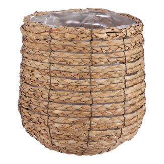Mica Decorations Avalon Pflanzkorb aus Seegras - Hellbraun - H26 × Ø26 cm