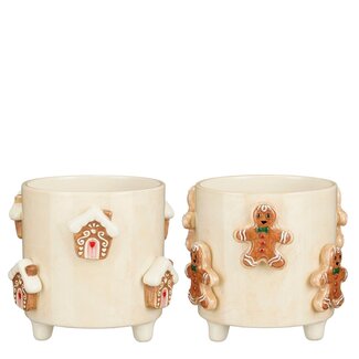 Mica Decorations Kerst bloempot binnen Gebroken wit 1Steen