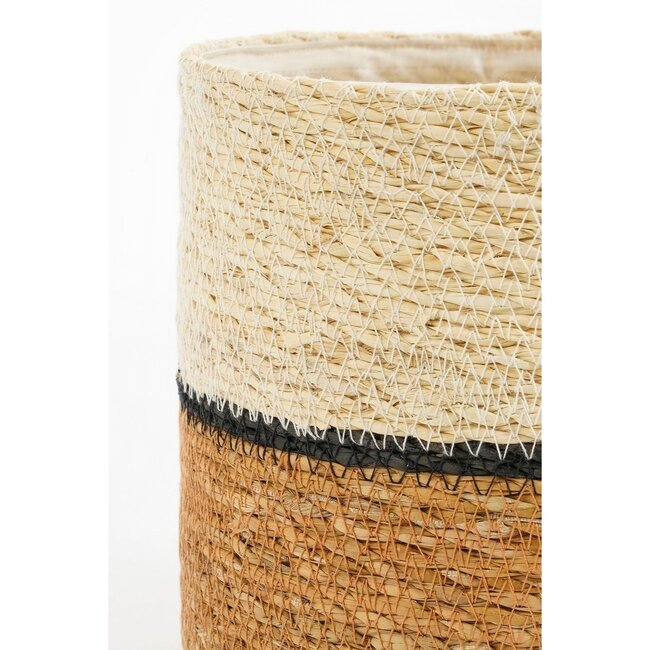Mica Decorations Damian Seagrass Plant Baskets - White - Set of 2