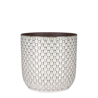 Mica Decorations Bloempot binnen Wit 1Keramisch
