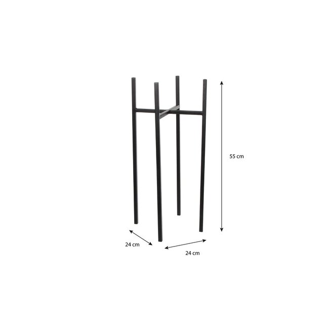 Mica Decorations Ascot Iron Plant Stand - Black - L24 × W24 × H55 cm