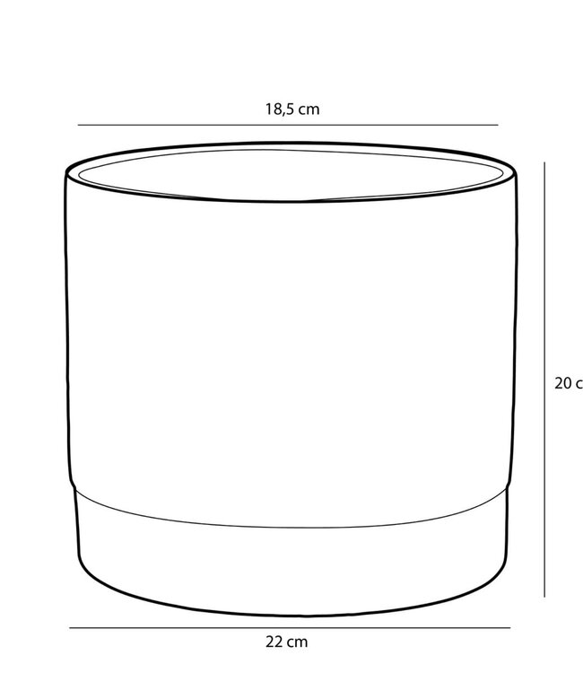 Bloempot binnen Donkerbruin 1Aardewerk