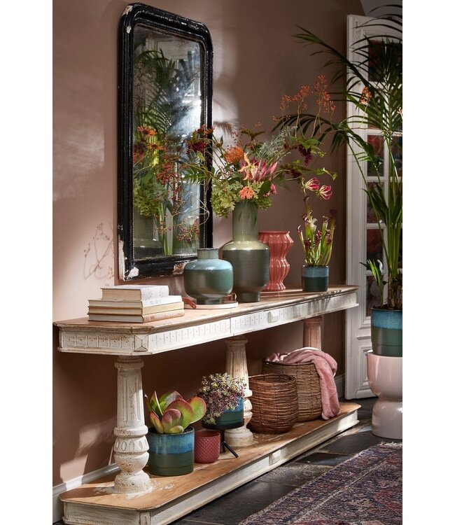 Bloempot binnen Donkerbruin 1Aardewerk