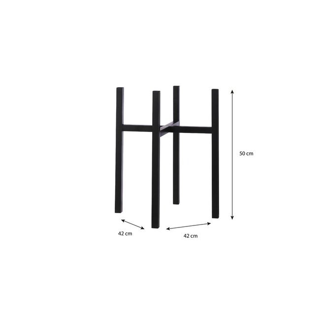 Mica Decorations Ascot Iron Plant Stand - Black - L41.5 × W41.5 × H50 cm