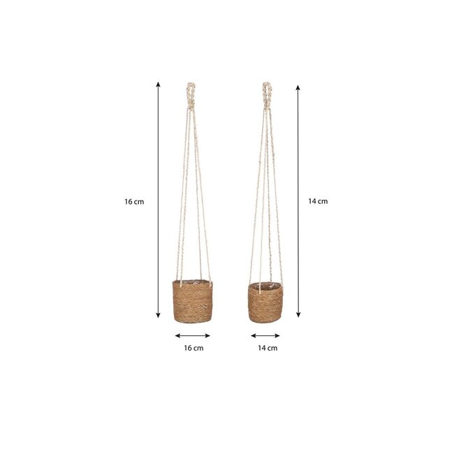 Mica Decorations Atlantic Pflanzkorb aus Jute - Hellbraun - H16 × Ø16 cm