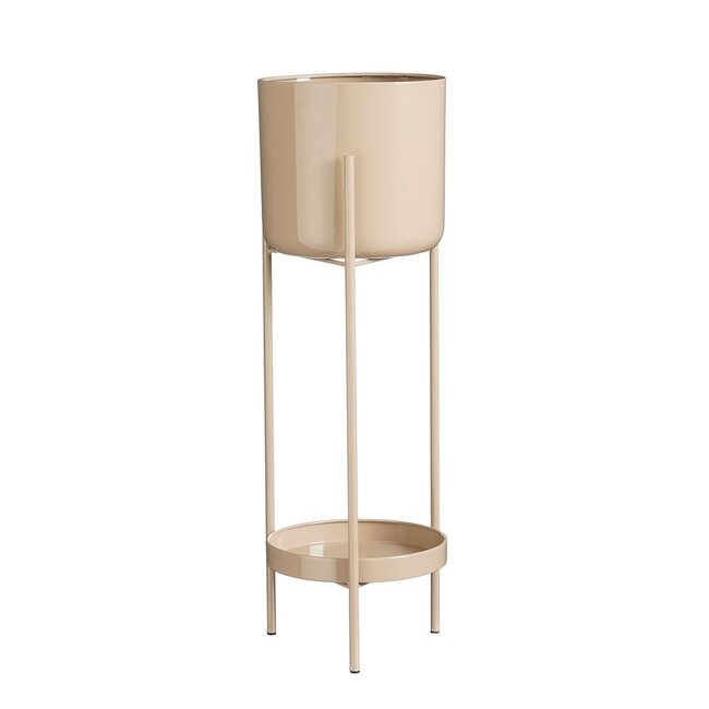 Mica Decorations Colyn Blumentopf mit Ständer aus Eisen - Braun - H60 cm