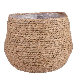 Mica Decorations Jorck Pflanzkorb aus Seegras - Hellbraun - H24 × Ø26 cm
