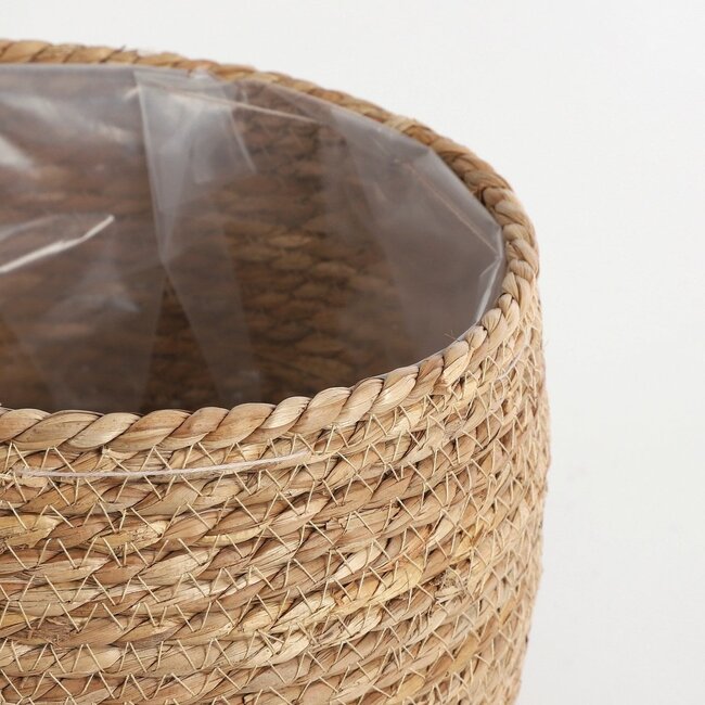 Mica Decorations Jorck Pflanzkorb aus Seegras - Hellbraun - H24 × Ø26 cm