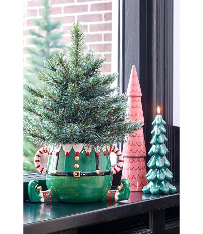 Kerst bloempot binnen Groen 1Steen