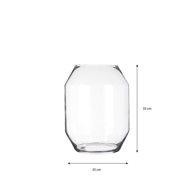 Mica Decorations Dali Glass Vase - Clear - H33 × Ø25 cm