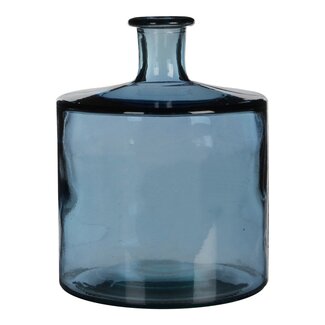 Mica Decorations Guan Flaschenvase aus Glas - Blau - H26 × Ø21 cm