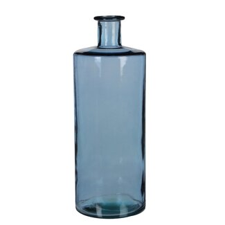 Mica Decorations Guan Flaschenvase aus Glas - Blau - H40 × Ø15 cm