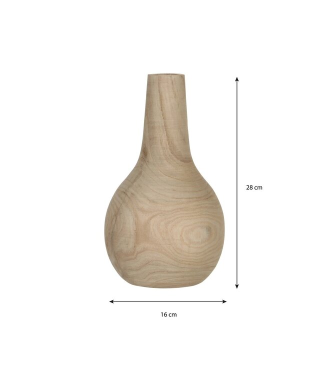 Vaas Lichtbruin 1Paulownia hout