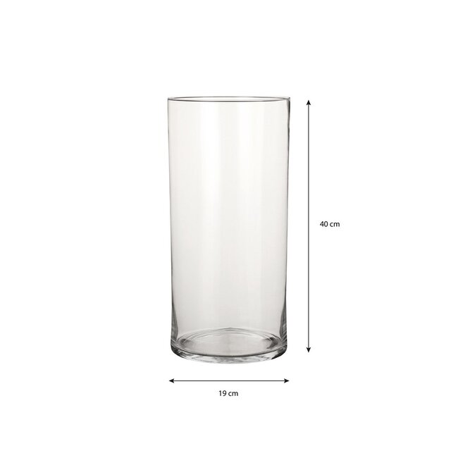 Mica Decorations Carly Vase aus Glas - Transparent - H40 × Ø19 cm