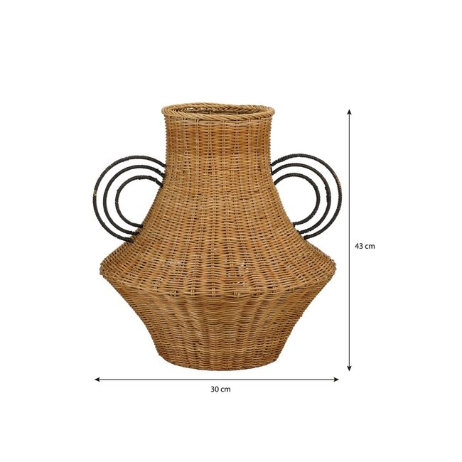 Mica Decorations Fabiola Rattan Decorative Vase - Light Brown - H43 cm