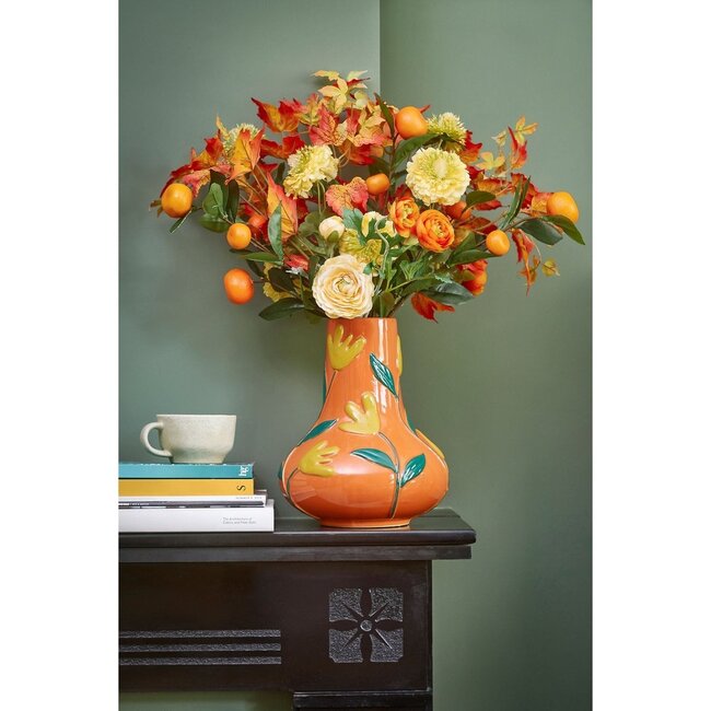 Mica Decorations Ava Vase aus Keramik - Orange - H30 cm