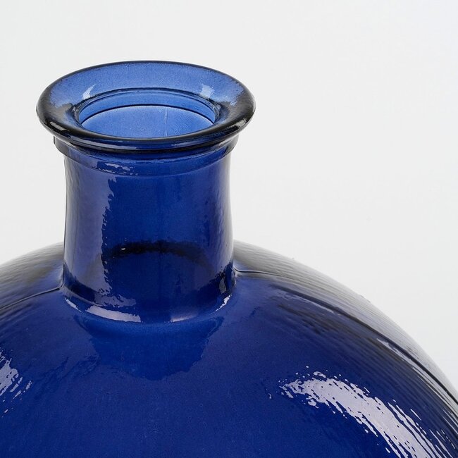 Mica Decorations Firenza Glass Bottle Vase - Dark Blue - H42 cm