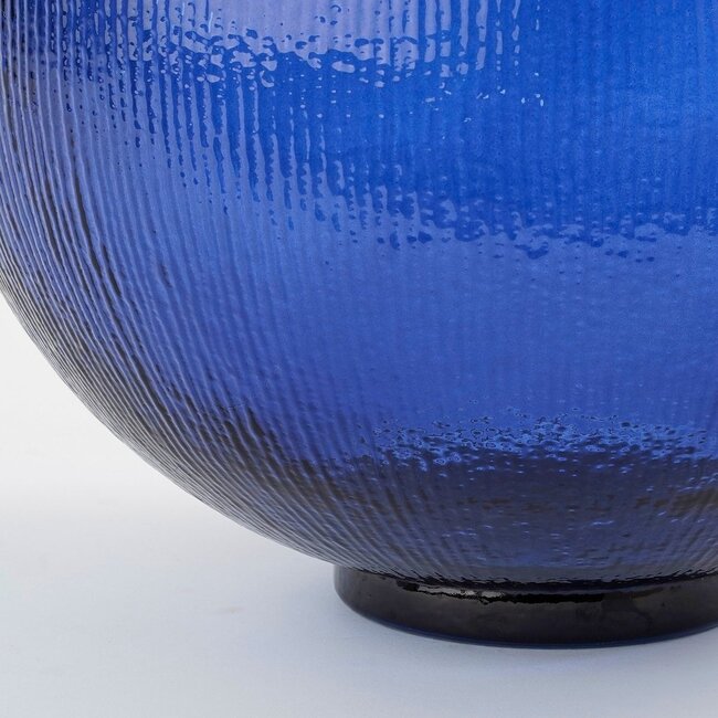 Mica Decorations Firenza Glass Bottle Vase - Dark Blue - H42 cm
