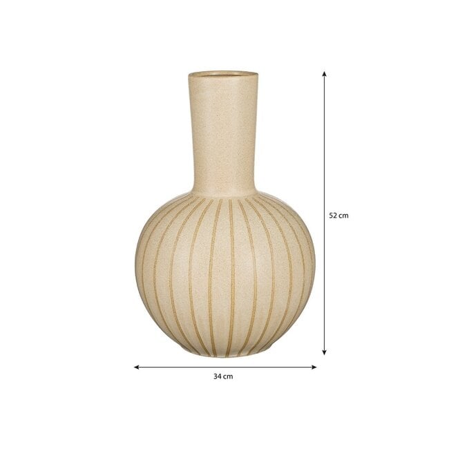 Mica Decorations Holm Ceramic Vase - Cream - H52 cm