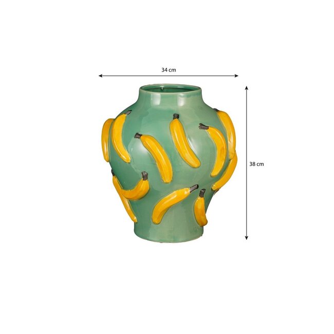 Mica Decorations Moza Ceramic Vase - Light Green - H37.5 cm