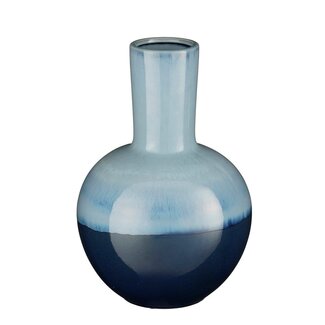 Mica Decorations Holm Vase aus Keramik - Blau - H42 cm