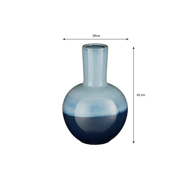 Mica Decorations Holm Ceramic Vase - Blue - H42 cm