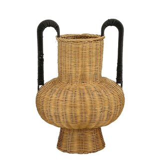 Mica Decorations Loulou Dekovase aus Rattan - Hellbraun - H42 cm