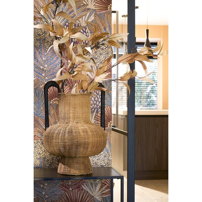 Mica Decorations Loulou Dekovase aus Rattan - Hellbraun - H42 cm