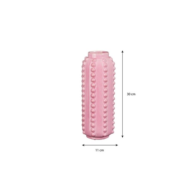Mica Decorations Boaz Ceramic Vase - Pink - H30 cm