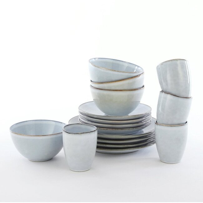 Mica Decorations Tabo Ceramic Dinnerware Set - Grey - 16-Piece Set