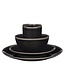 Mica Decorations Servies set Zwart 16Keramisch