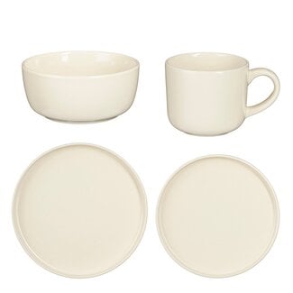 Mica Decorations Ozzu Earthenware Dinnerware Set - Off-White - 16-Piece Set