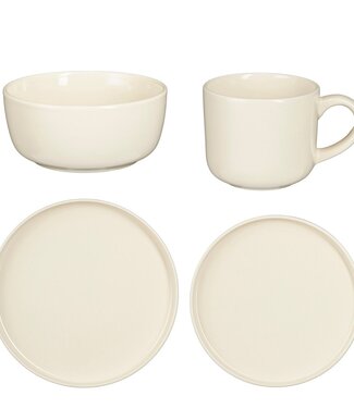 Mica Decorations Servies set Gebroken wit 16Aardewerk