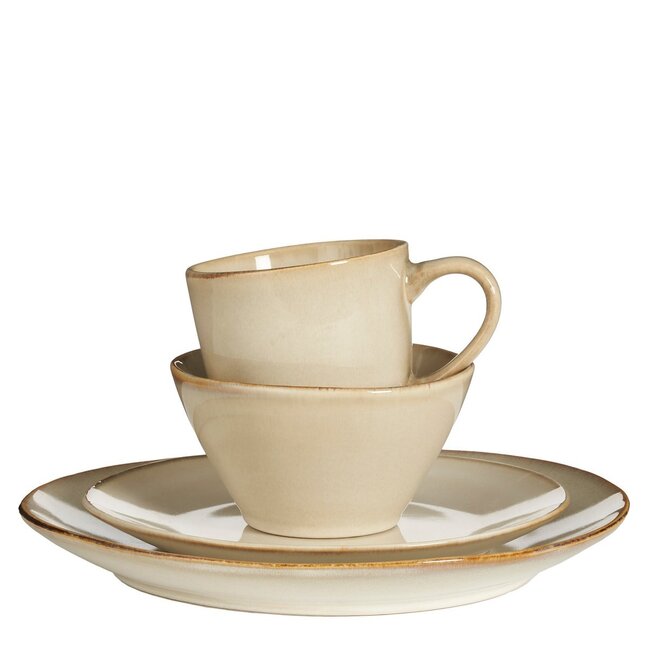 Mica Decorations Racco Geschirrset aus Steinzeug - Beige - 16-teilig