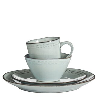 Mica Decorations Racco Geschirrset aus Steinzeug - Grau - 16-teilig