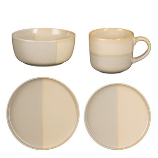 Mica Decorations Servies set Grijs 16Aardewerk