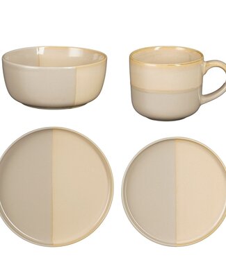 Mica Decorations Servies set Grijs 16Aardewerk