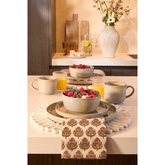 Mica Decorations Ozzu Earthenware Dinnerware Set - Grey - 16-Piece Set