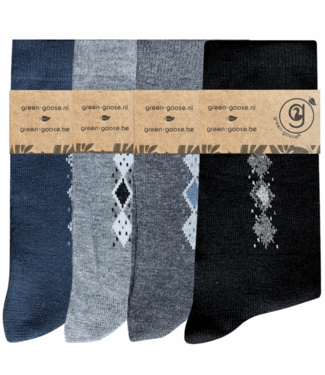 Green Goose Bamboe Herensokken - Maat 39-44 - 4 Paar - 85% Bamboe