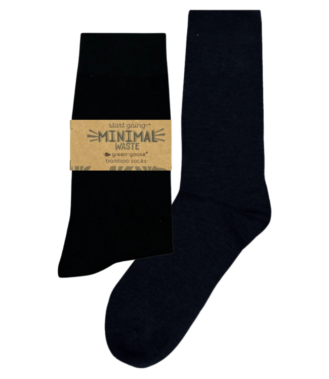 green-goose Bamboe Herensokken - 4 Paar - Zwart - Maat 39-44 - 85% Bamboe